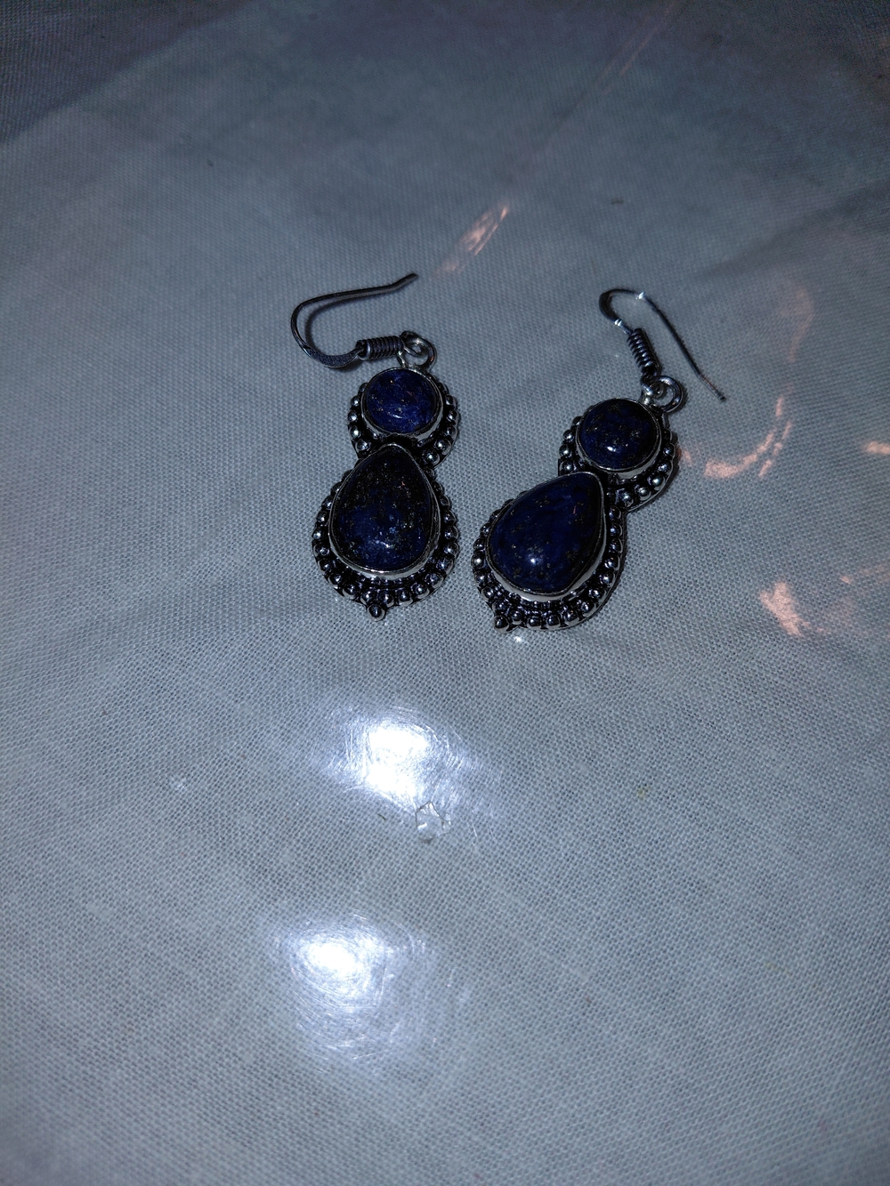 Lapis Blue Teardrop Dangle Earrings - Women Jewelry
